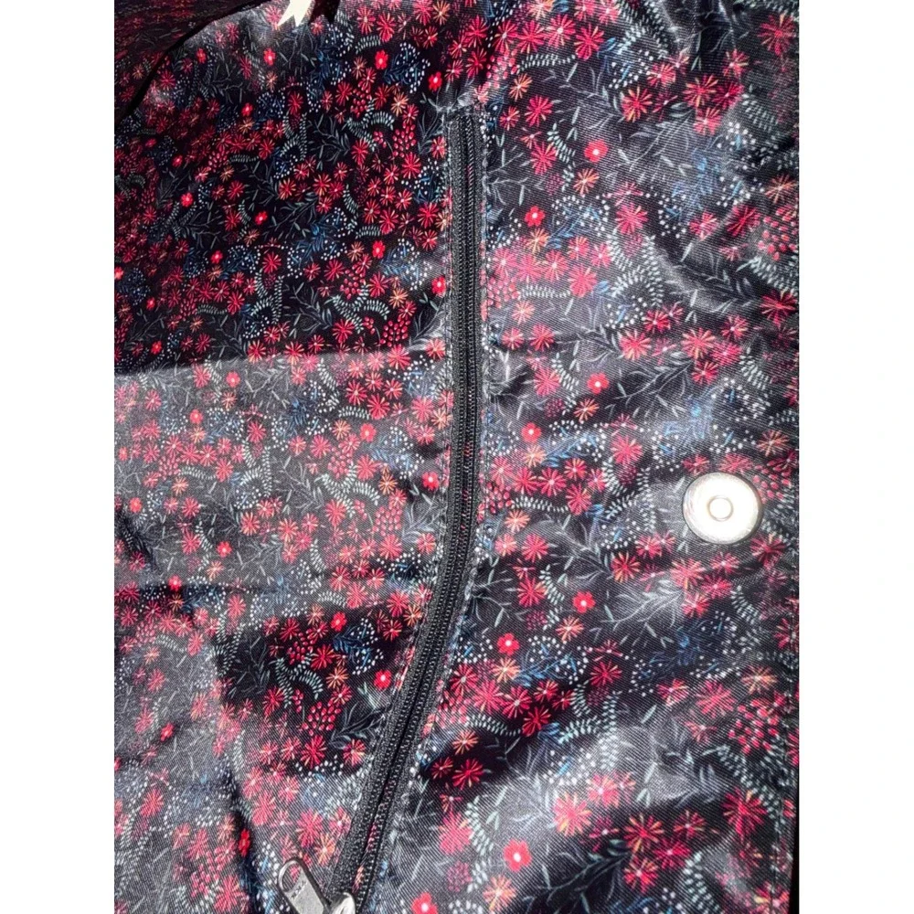 Matilda Jane Floral Rose Tote Bag NWT Black Pink Velvet Trim Shoulder Bag